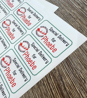 Sheet Of 21 Personalised Name North Pole Express Christmas Present Stickers Gift Labels Christmas stickers