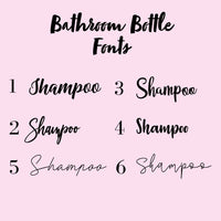 Personalised Font Bathroom Shampoo Conditioner Body Wash & Bubbles Sticker Set (No Bottles Included)
