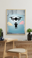 Dreams Take Flight – Boy on Drone Swing Wall Art