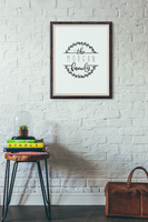 Personalised The Surname Family Wreath Simple Home Wall Decor Print