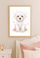 Cute Puppy Dog Wall Art Print – Nursery Animal Decor for Kids Bedroom